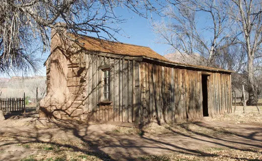 Original pioneer wooden cabin at Grafton ghost town