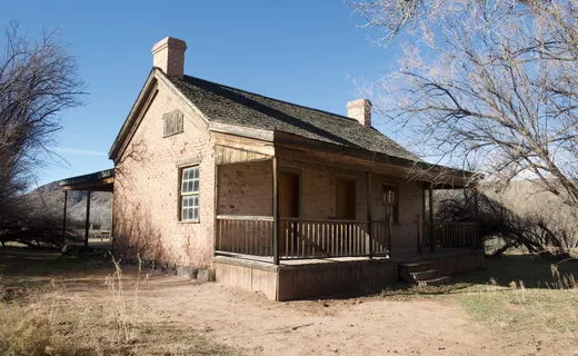 The Ison farmhouse at Grafton ghost town with wooden porch