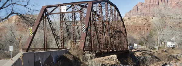 Historic bridge over the Virgin River near Rockville, Utah