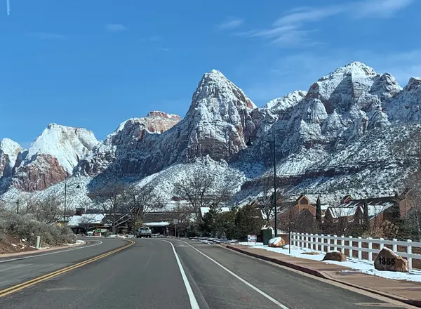 Zion National Park in winter snow